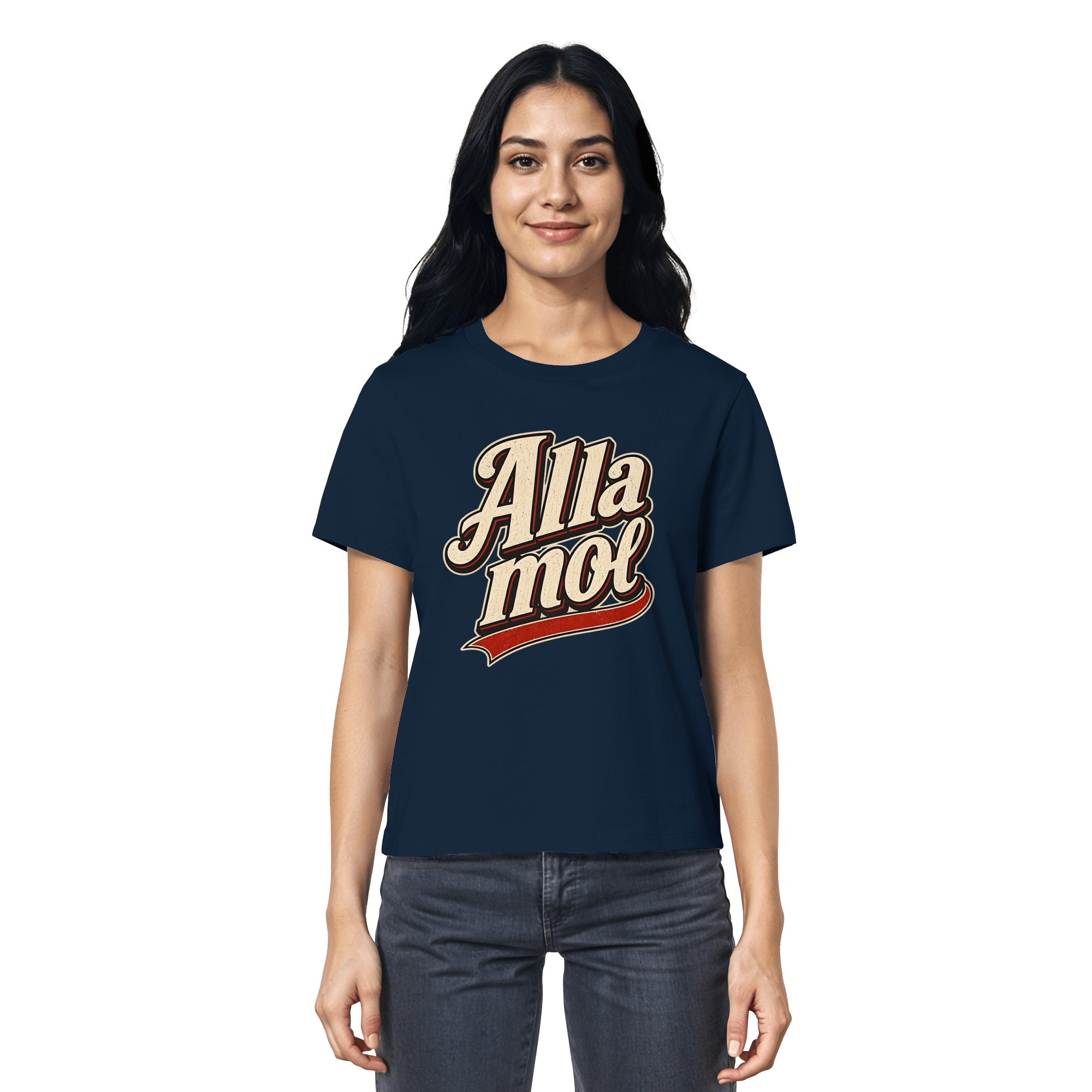 Alla mol - Ladies Bio - Shirt - Lady Shirt (French Navy, XS, ) - GruemArt