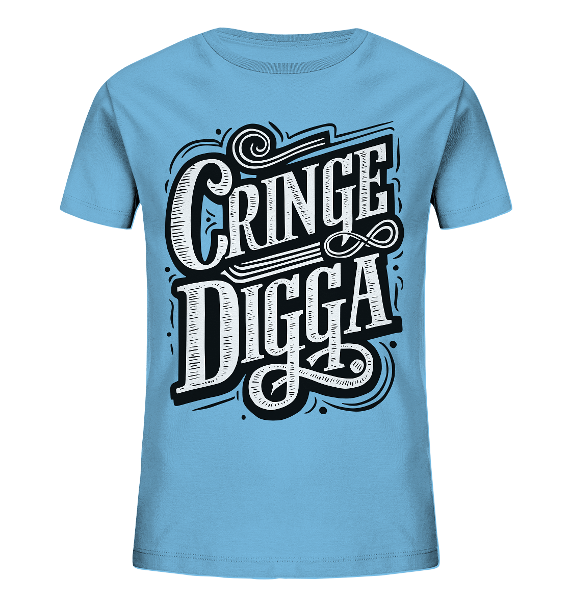 Cringe Digga - Kids Organic Shirt - Kids & Babys (Aqua Blue, 98/104 (3 - 4), ) - GruemArt