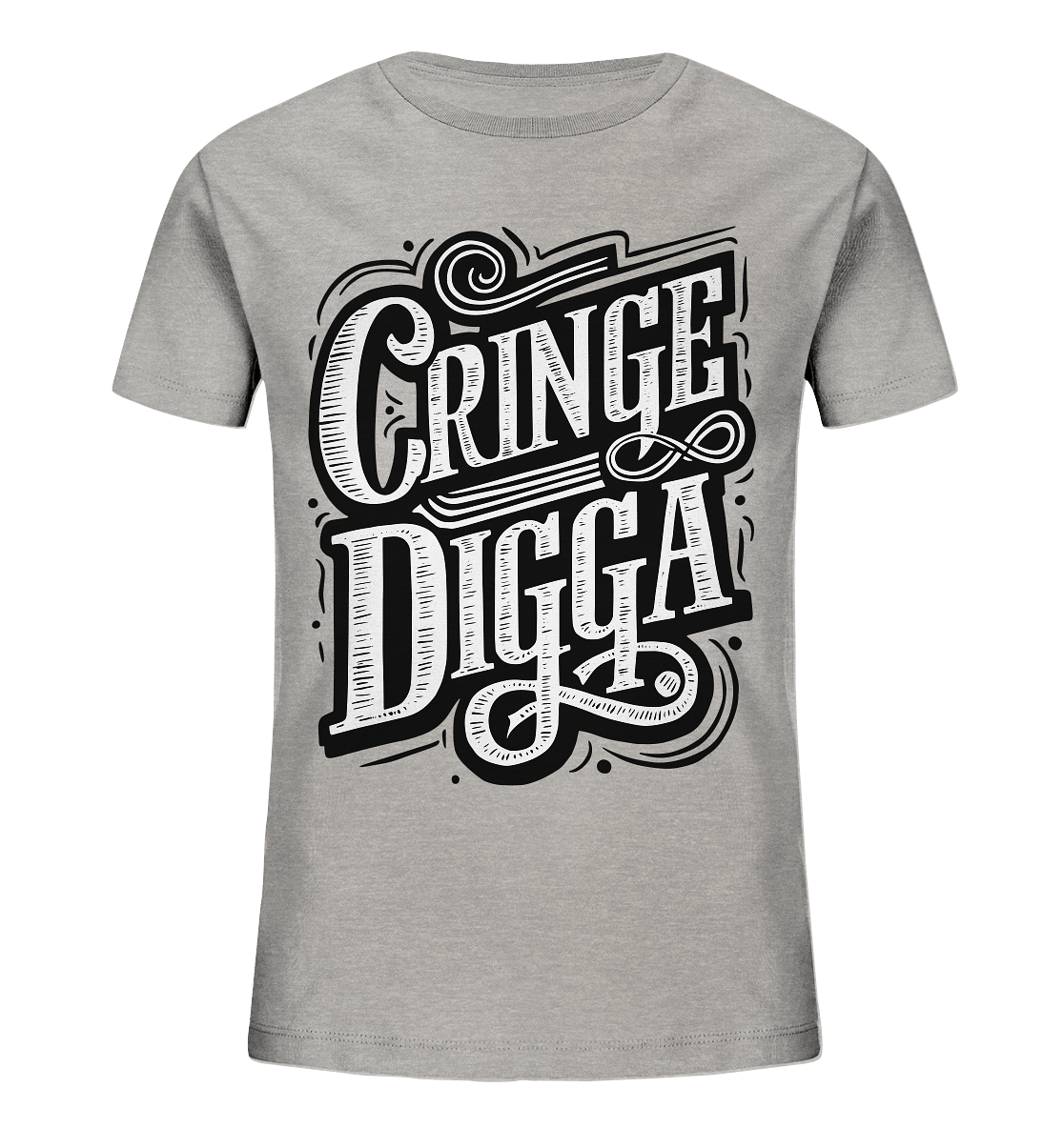 Cringe Digga - Kids Organic Shirt - Kids & Babys (Heather Grey, 98/104 (3 - 4), ) - GruemArt