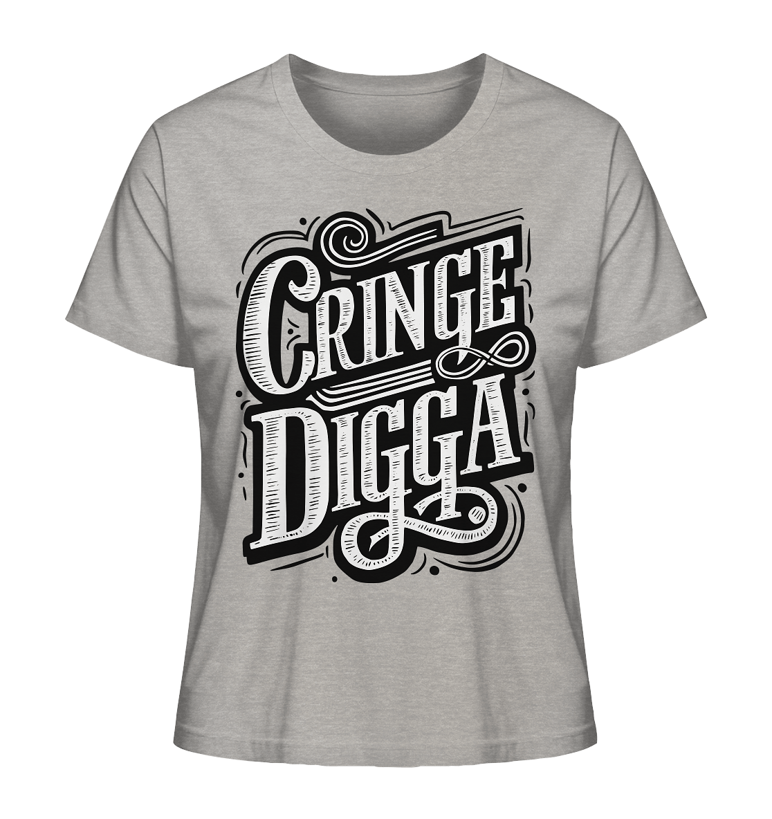 Cringe Digga - Ladies Organic Shirt - Lady - Shirts (Heather Grey, XS, ) - GruemArt