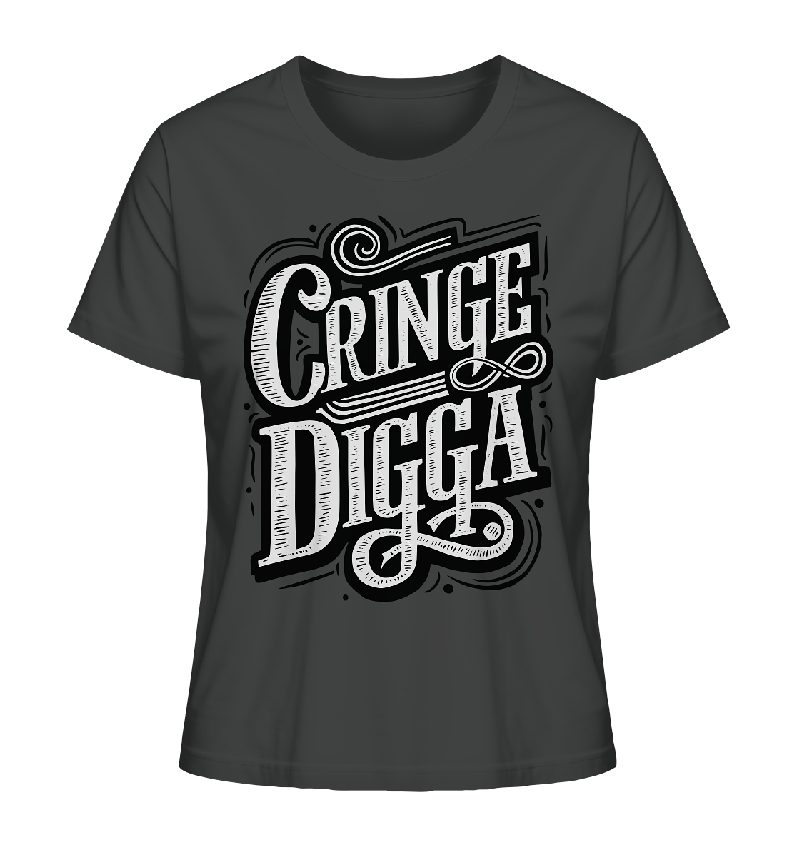 Cringe Digga - Ladies Organic Shirt - Lady - Shirts (Anthracite, XS, ) - GruemArt