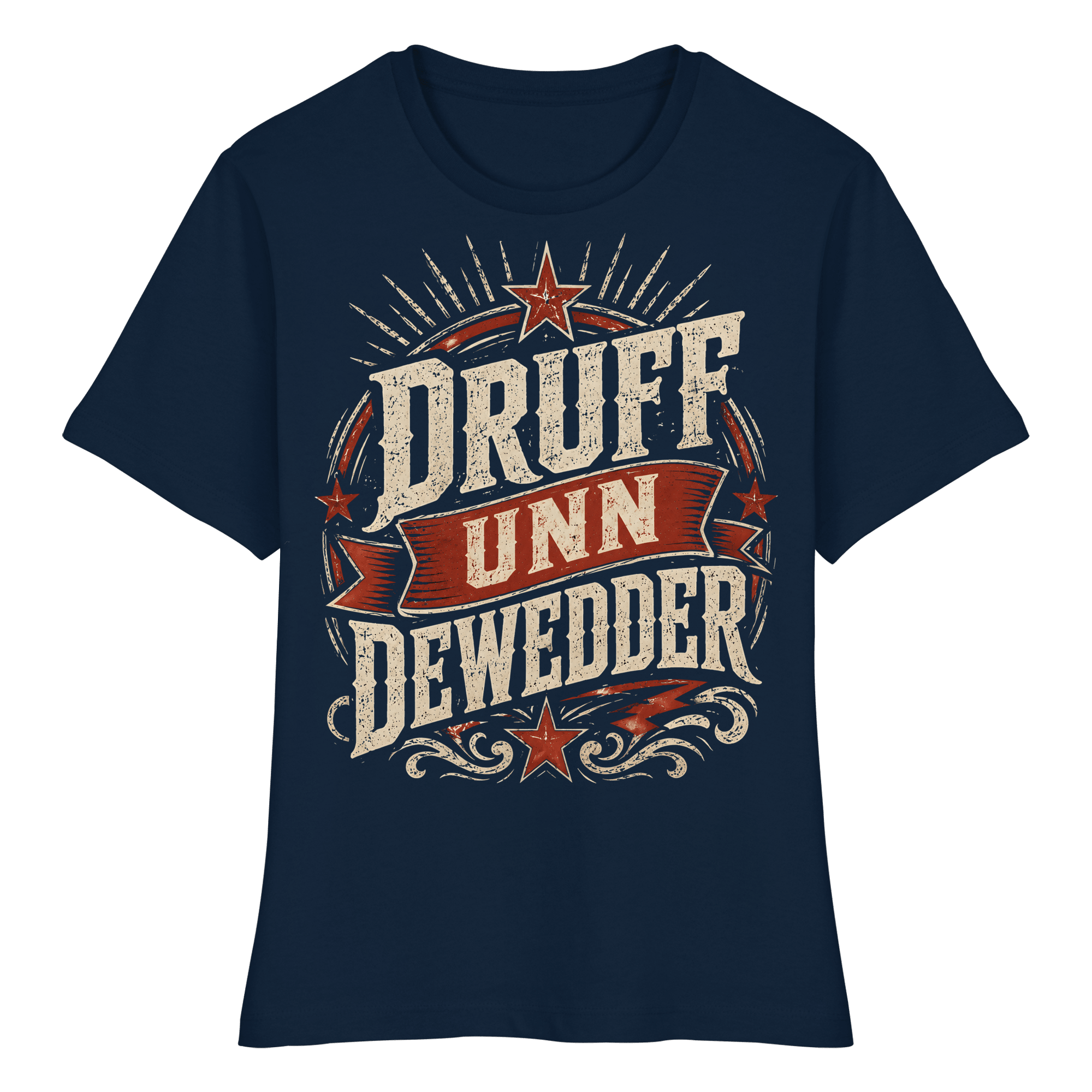 DRUFF UNN DEWEDDER - Fitted Ladies Organic Shirt - Lady - Shirts (French Navy, XS, ) - GruemArt