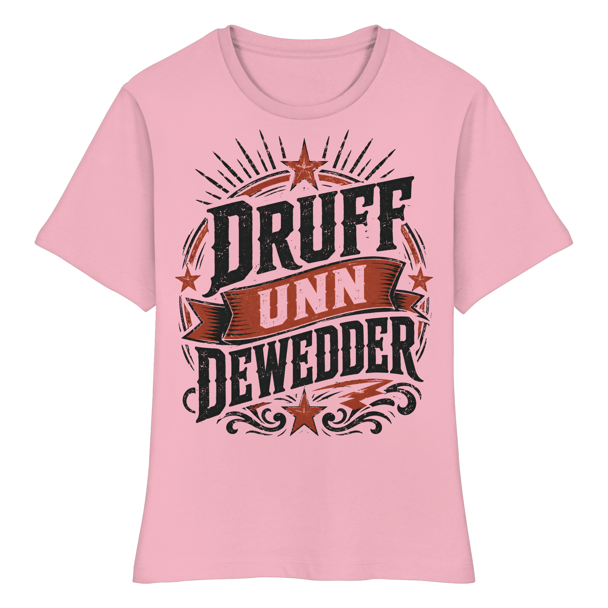 DRUFF UNN DEWEDDER - Fitted Ladies Organic Shirt - Lady - Shirts (Cotton Pink, XS, ) - GruemArt