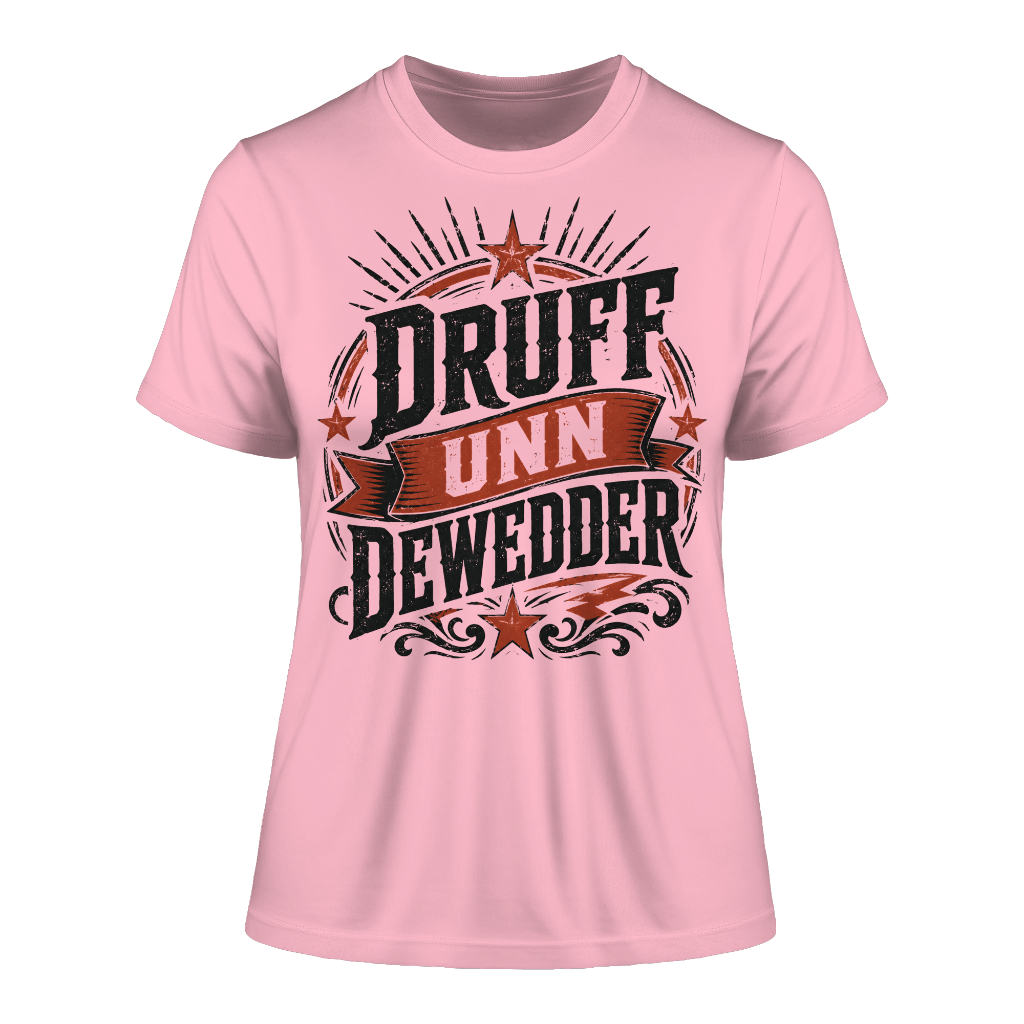 DRUFF UNN DEWEDDER - Fitted Ladies Organic Shirt - Lady - Shirts (Cotton Pink, XS, ) - GruemArt