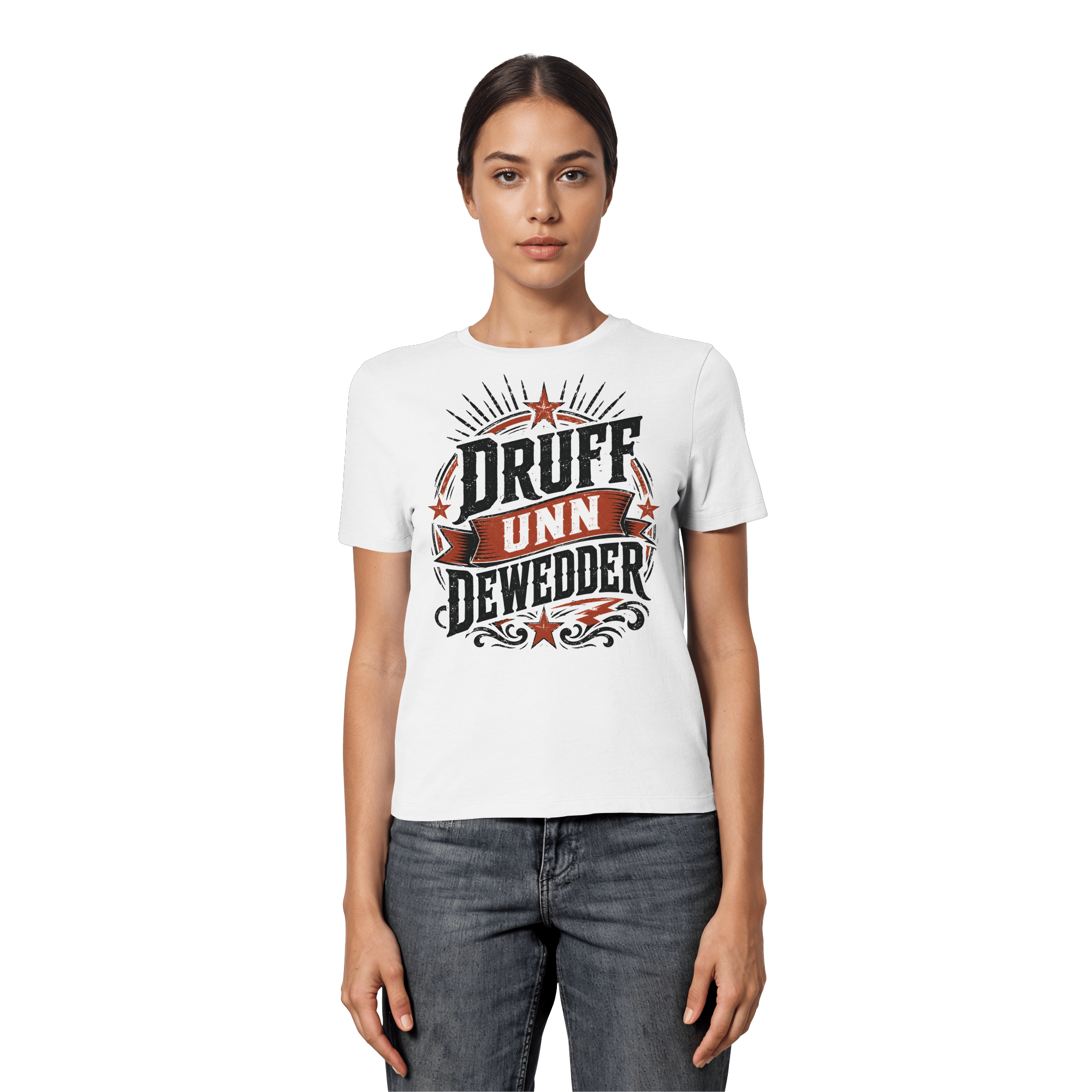 DRUFF UNN DEWEDDER - Fitted Ladies Organic Shirt - Lady - Shirts (White, XS, ) - GruemArt