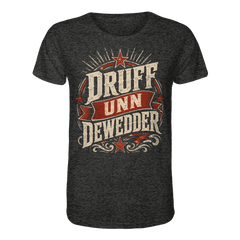 DRUFF UNN DEWEDDER - Organic Unisex Shirt - Unisex - Shirts (Dunkelgrau meliert, XS, ) - GruemArt