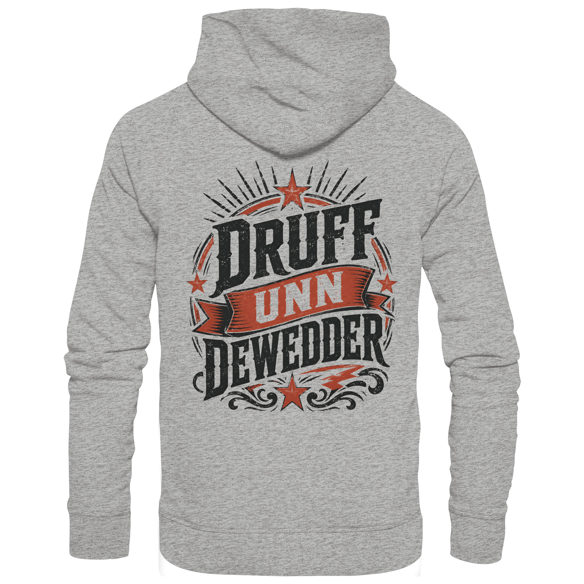 DRUFF UNN DEWEDDER - Unisex Bio - Hoodie - Hoodies (Heather Grey, XS, ) - GruemArt