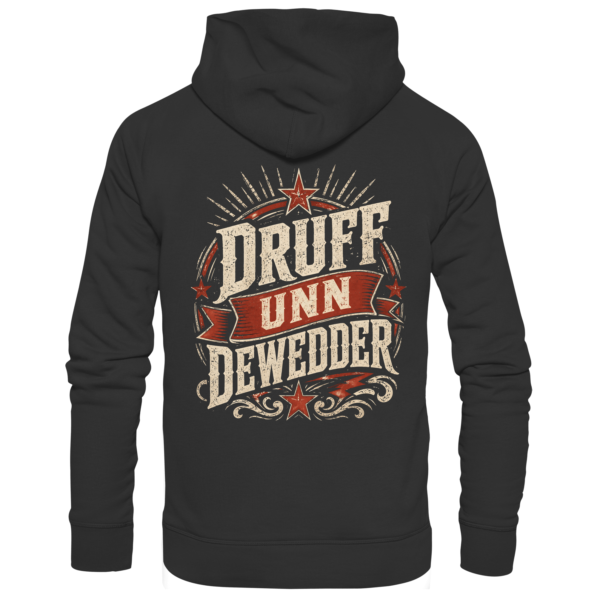 DRUFF UNN DEWEDDER - Unisex Bio - Hoodie - Hoodies (Black, XS, ) - GruemArt