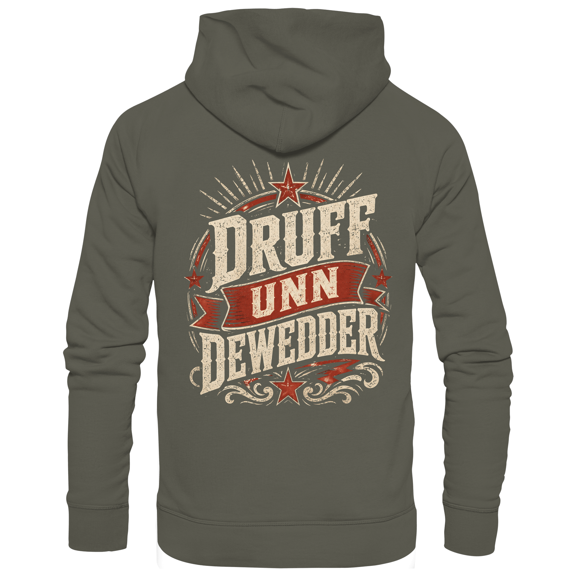 DRUFF UNN DEWEDDER - Unisex Bio - Hoodie - Hoodies (Khaki, XS, ) - GruemArt