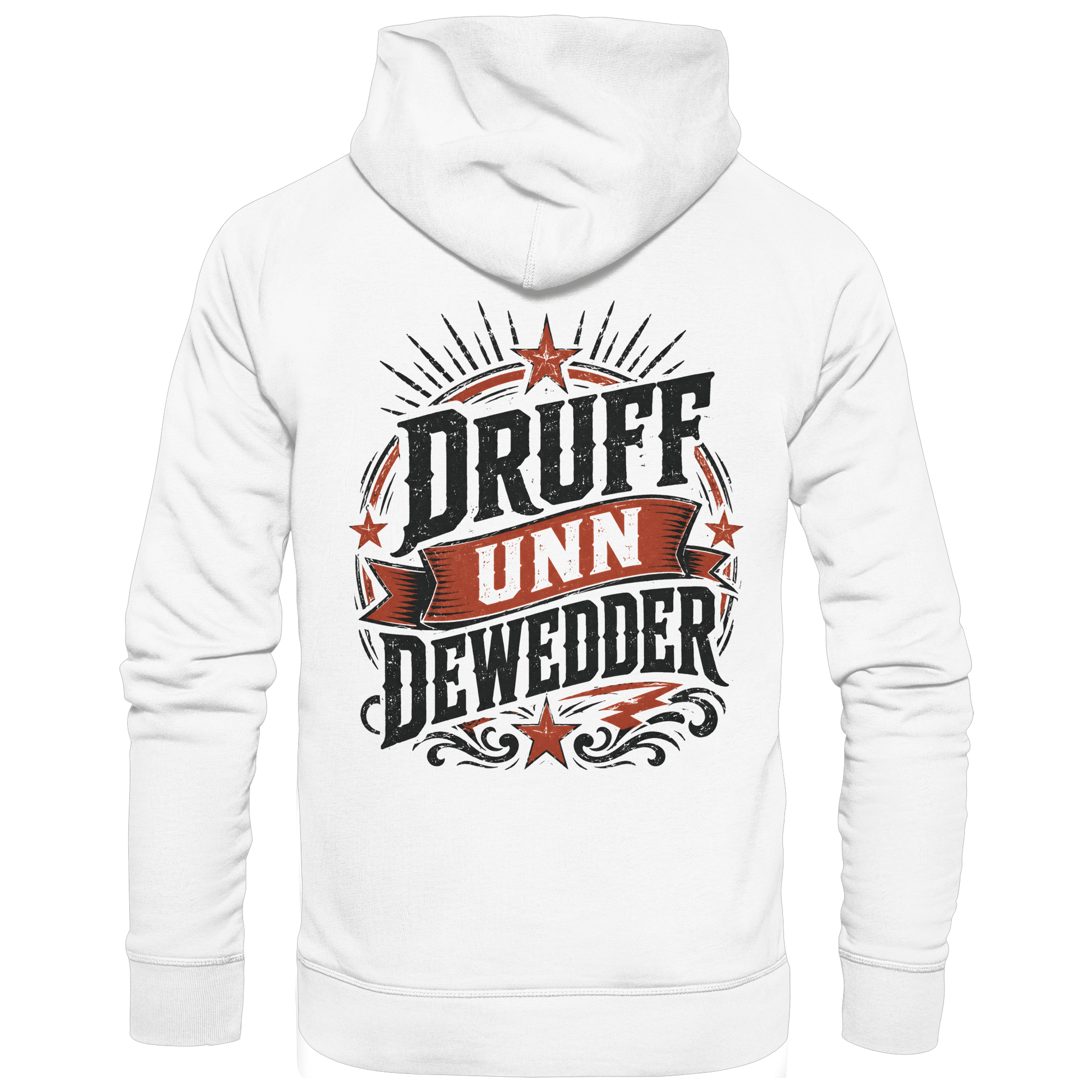 DRUFF UNN DEWEDDER - Unisex Bio - Hoodie - Hoodies (White, XS, ) - GruemArt