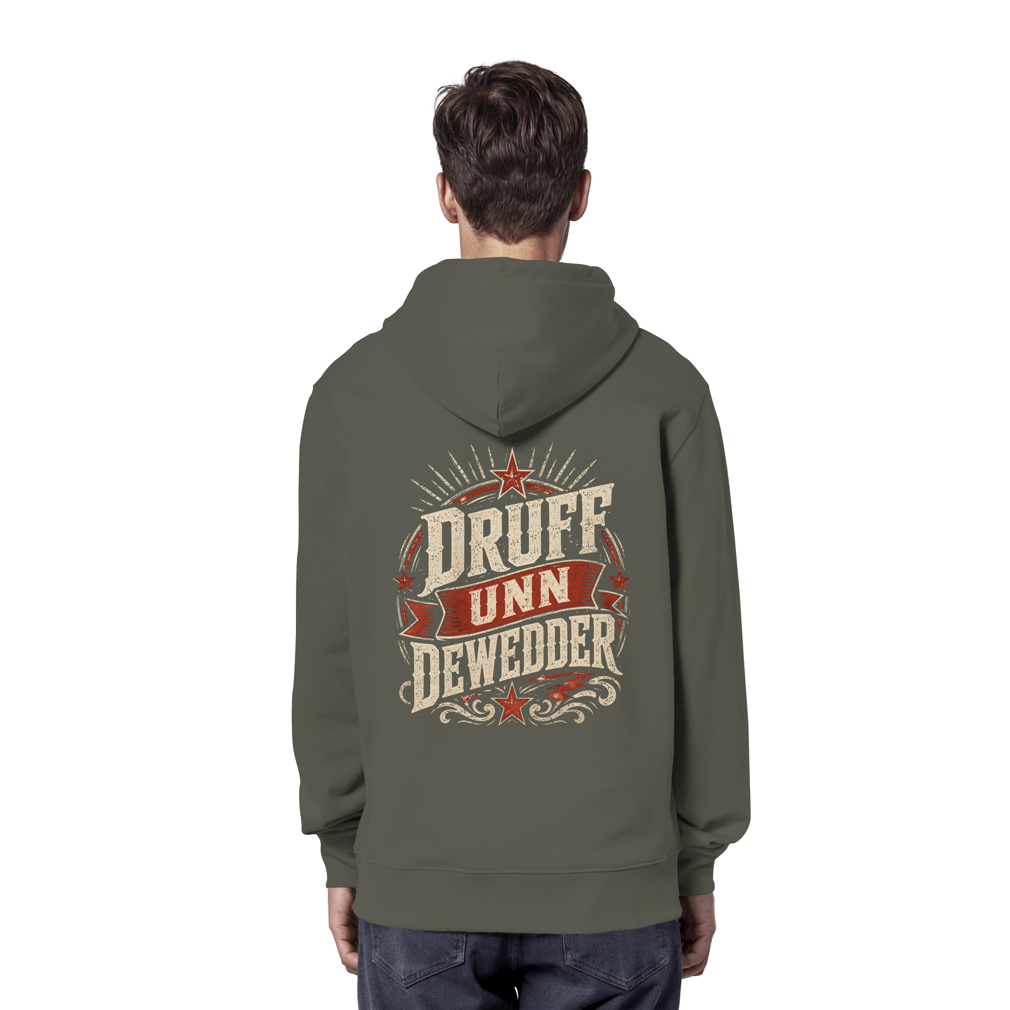 DRUFF UNN DEWEDDER - Unisex Bio - Hoodie - Hoodies (Khaki, XS, ) - GruemArt