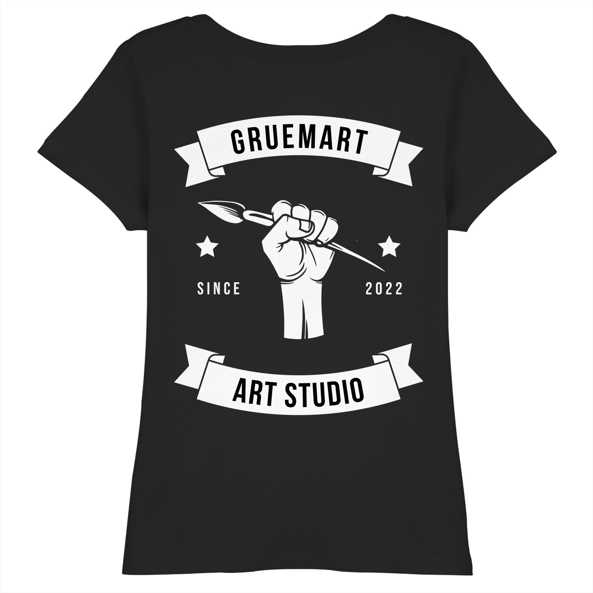 GruemArt Patch - Fitted Ladies Organic Shirt - Lady - Shirts (Black, XS, ) - GruemArt