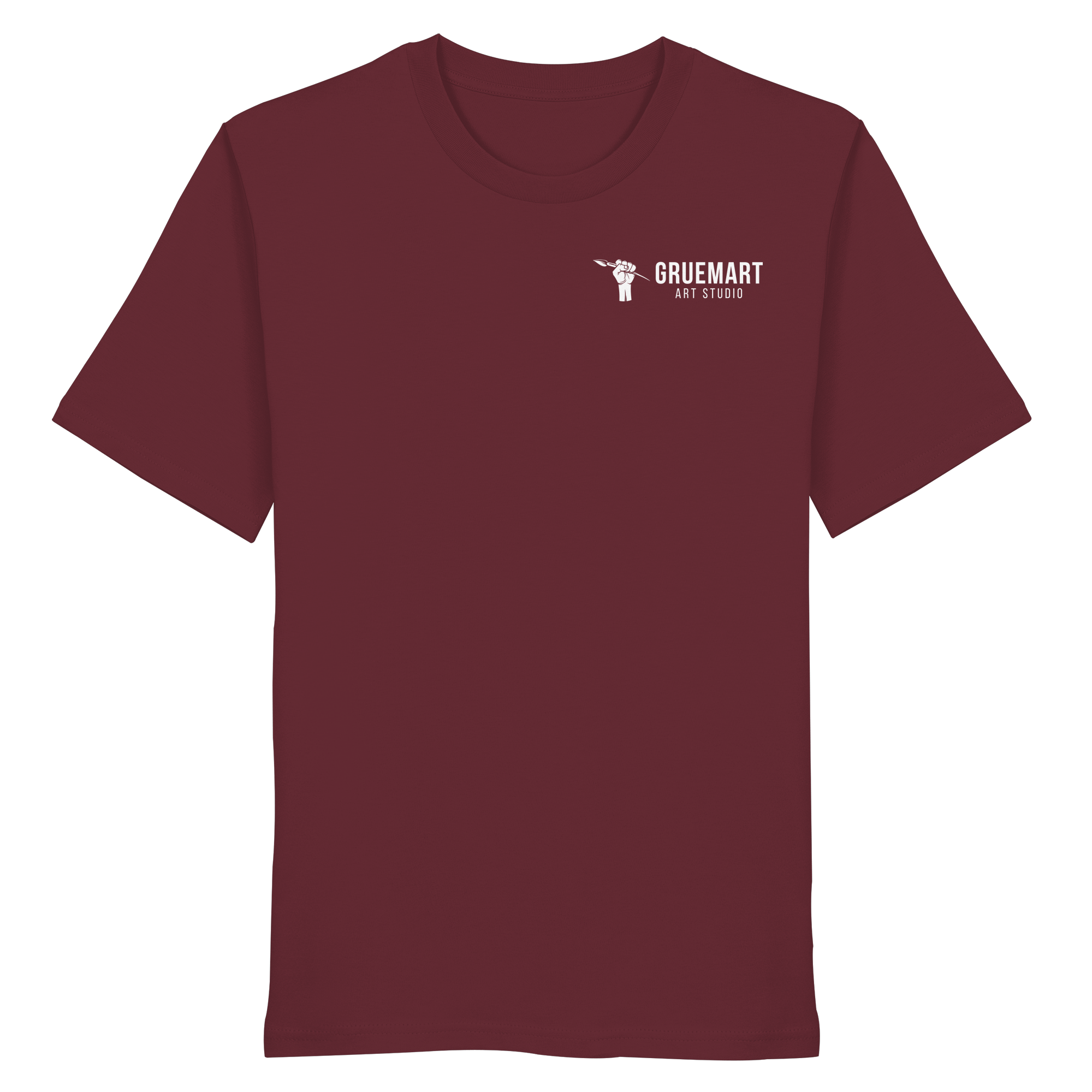 GruemArt Patch - Organic Shirt - Unisex - Shirts (Burgundy, XS, ) - GruemArt