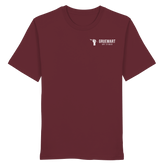 GruemArt Patch - Organic Shirt - Unisex - Shirts (Burgundy, XS, ) - GruemArt