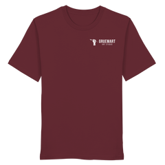 GruemArt Patch - Organic Shirt - Unisex - Shirts (Burgundy, XS, ) - GruemArt