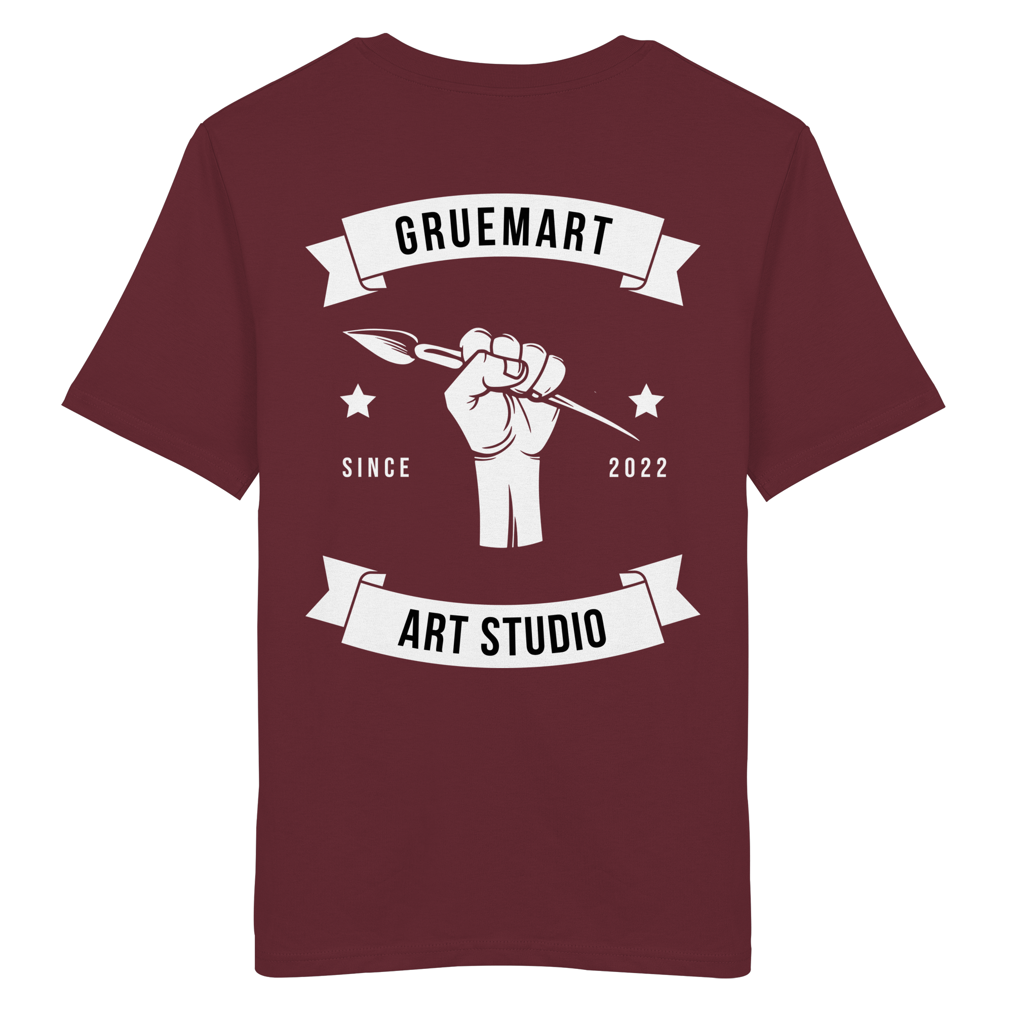 GruemArt Patch - Organic Shirt - Unisex - Shirts (Burgundy, XS, ) - GruemArt
