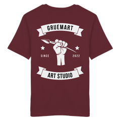 GruemArt Patch - Organic Shirt - Unisex - Shirts (Burgundy, XS, ) - GruemArt