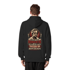 Wenn ich Romantik will, mach ich mir ein Teelicht an. Beim Kacken - Unisex Bio - Zipper - Jacken/ Zipper (Black, XS, ) - GruemArt
