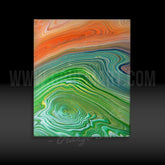 Double Swirl 5 - Orange Bud - Gemälde (25x30cm/10x12'', , ) - GruemArt