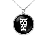 DUBBEGLAS BOLD - HALSKETTE MIT ANHÄNGER - Halskette mit Anhänger (weiß/schwarz, , ) - GruemArt