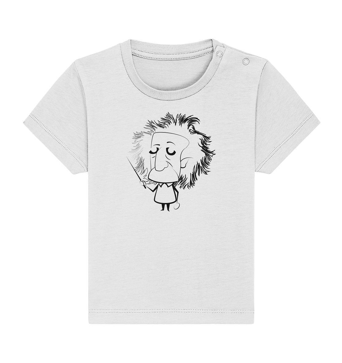 Einstein Sketch - Baby Shirt - Baby Shirt (Weiß, 0-6M, ) - GruemArt
