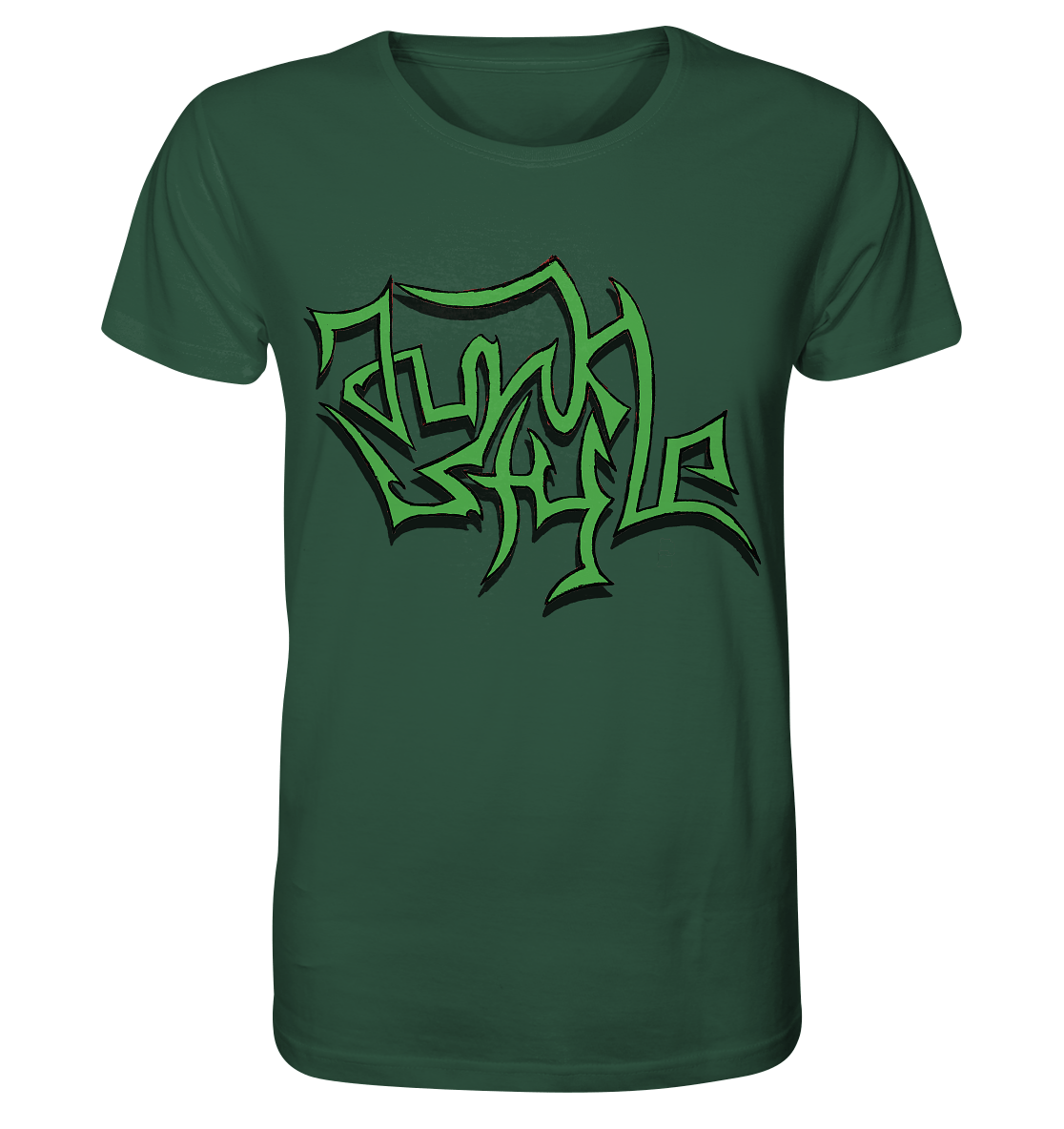 Junkstyle - Organic Shirt - Unisex-Shirts (Bottle Green, XS, ) - GruemArt