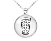 PFÄLZER DUBBEGLAS - UNISEX HALSKETTE MIT ANHÄNGER - Halskette mit Anhänger (schwarz/weiß, , ) - GruemArt