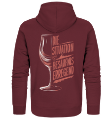 Die Situation ist Besäufnis erregend - Organic Zipper - Jacken/ Zipper (Burgundy, S, ) - GruemArt