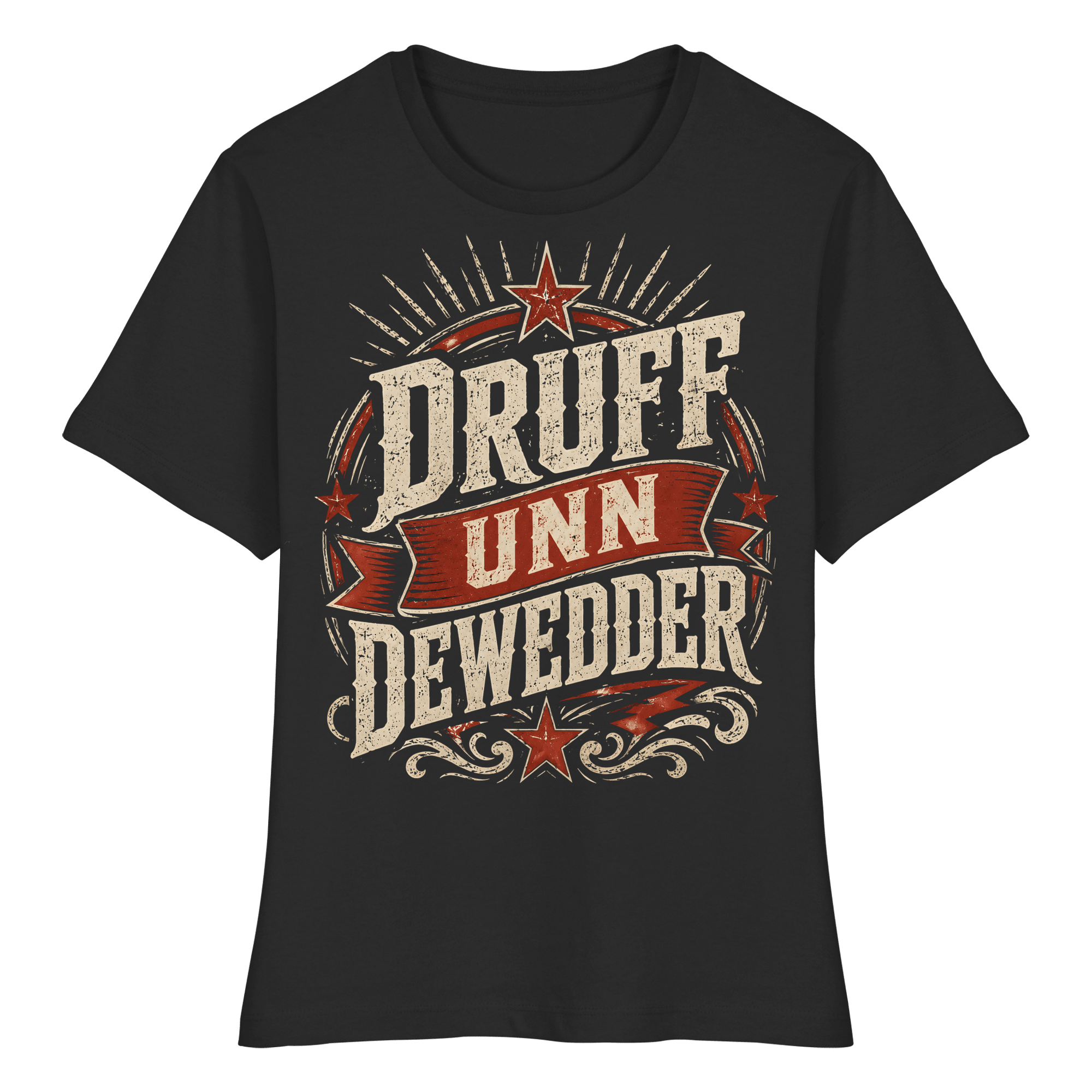 DRUFF UNN DEWEDDER - Fitted Ladies Organic Shirt - Lady - Shirts (Black, XS, ) - GruemArt