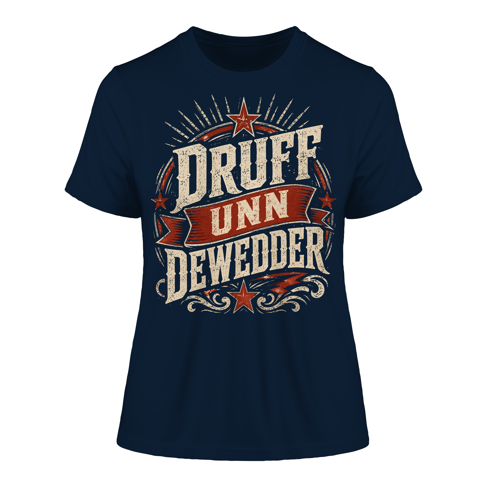DRUFF UNN DEWEDDER - Fitted Ladies Organic Shirt - Lady - Shirts (French Navy, XS, ) - GruemArt