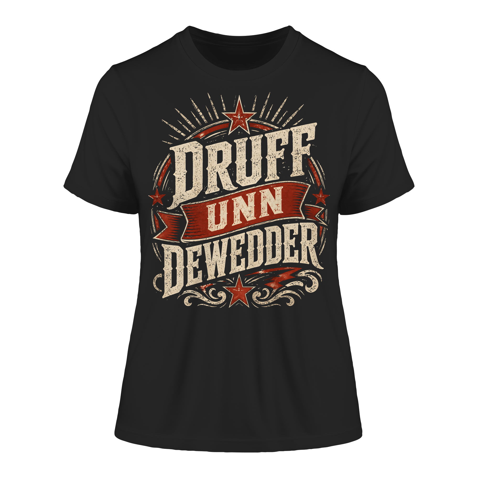 DRUFF UNN DEWEDDER - Fitted Ladies Organic Shirt - Lady - Shirts (Black, XS, ) - GruemArt