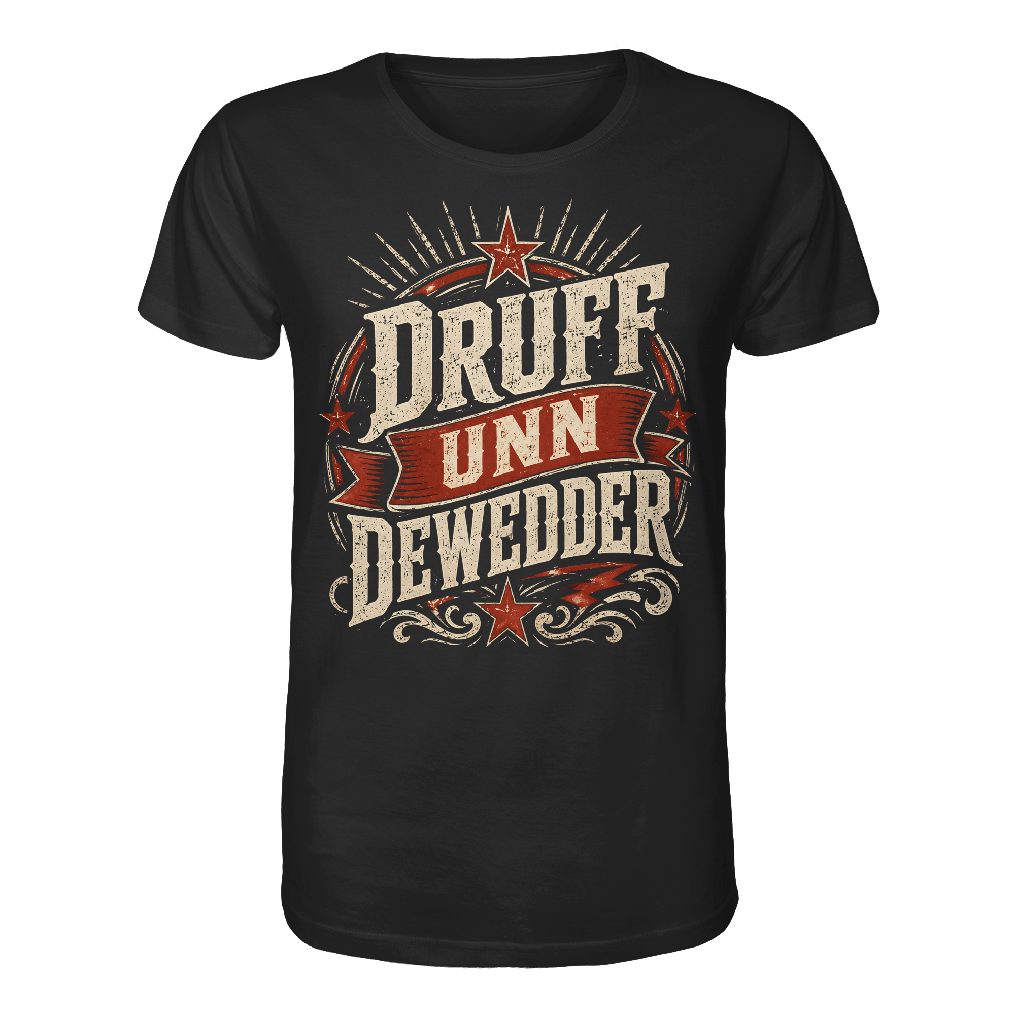 DRUFF UNN DEWEDDER - Organic Unisex Shirt - Unisex - Shirts (Schwarz, XS, ) - GruemArt