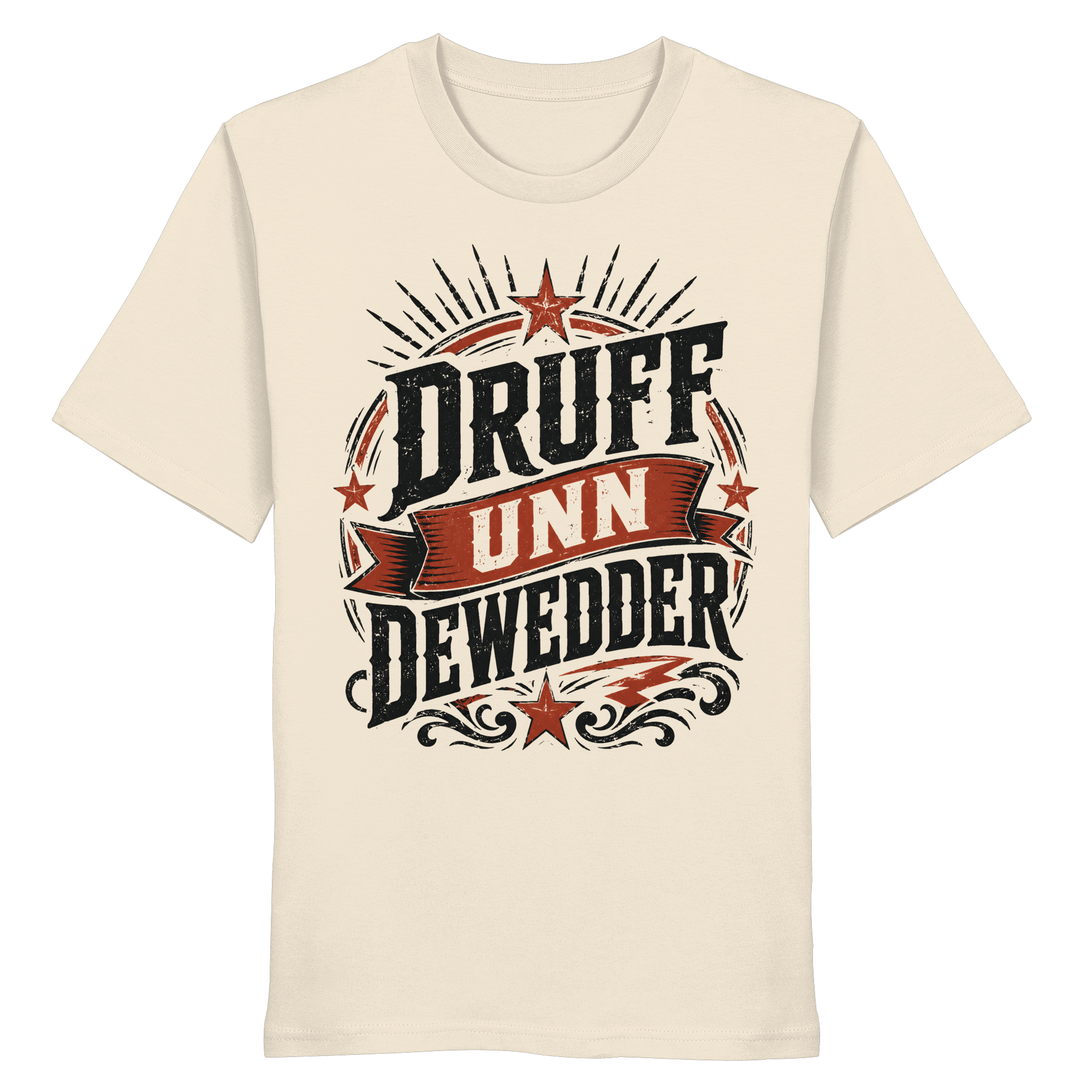 DRUFF UNN DEWEDDER - Organic Unisex Shirt - Unisex - Shirts (Natural Raw, XS, ) - GruemArt