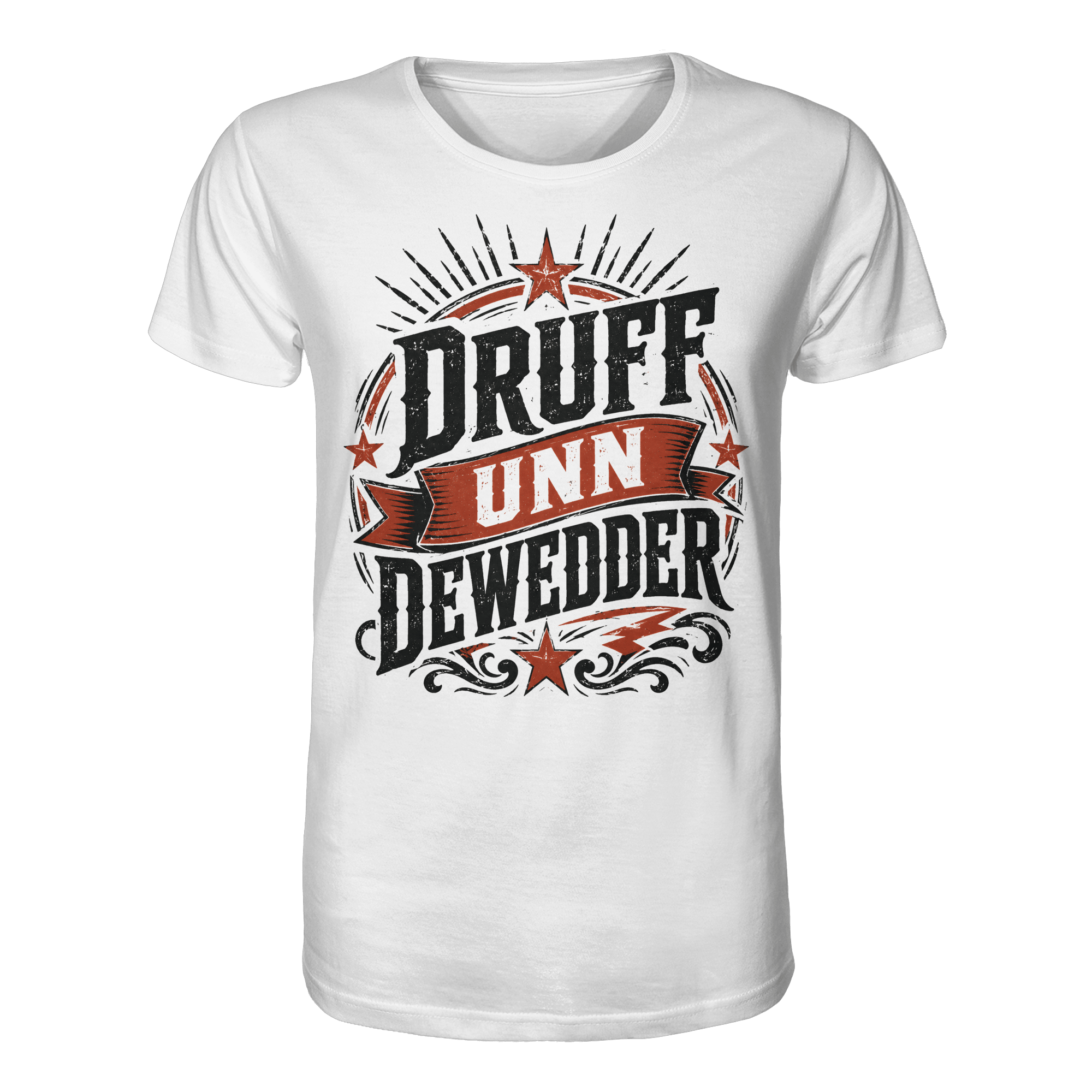 DRUFF UNN DEWEDDER - Organic Unisex Shirt - Unisex - Shirts (Weiß, XS, ) - GruemArt
