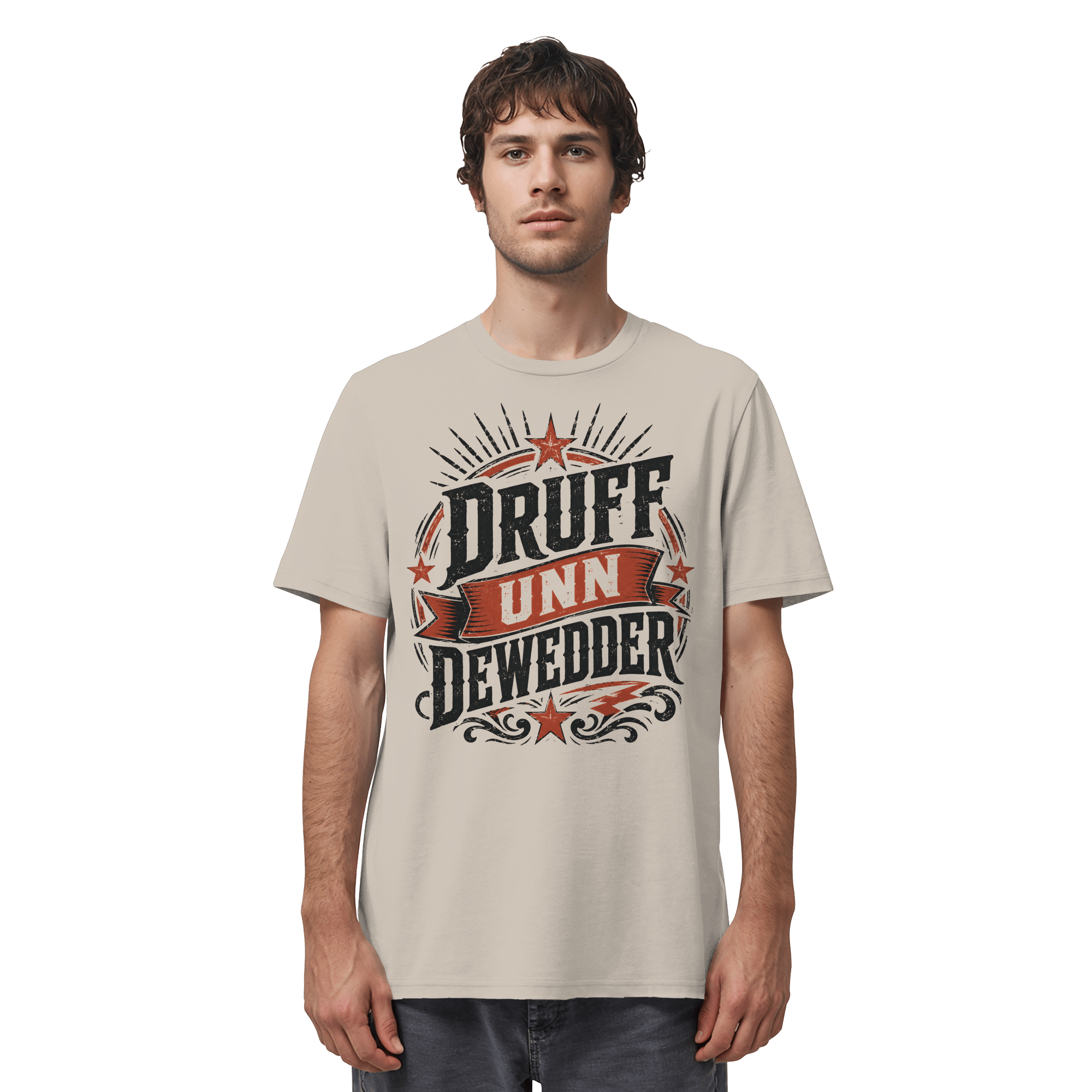 DRUFF UNN DEWEDDER - Organic Unisex Shirt - Unisex - Shirts (Desert Dust, XS, ) - GruemArt