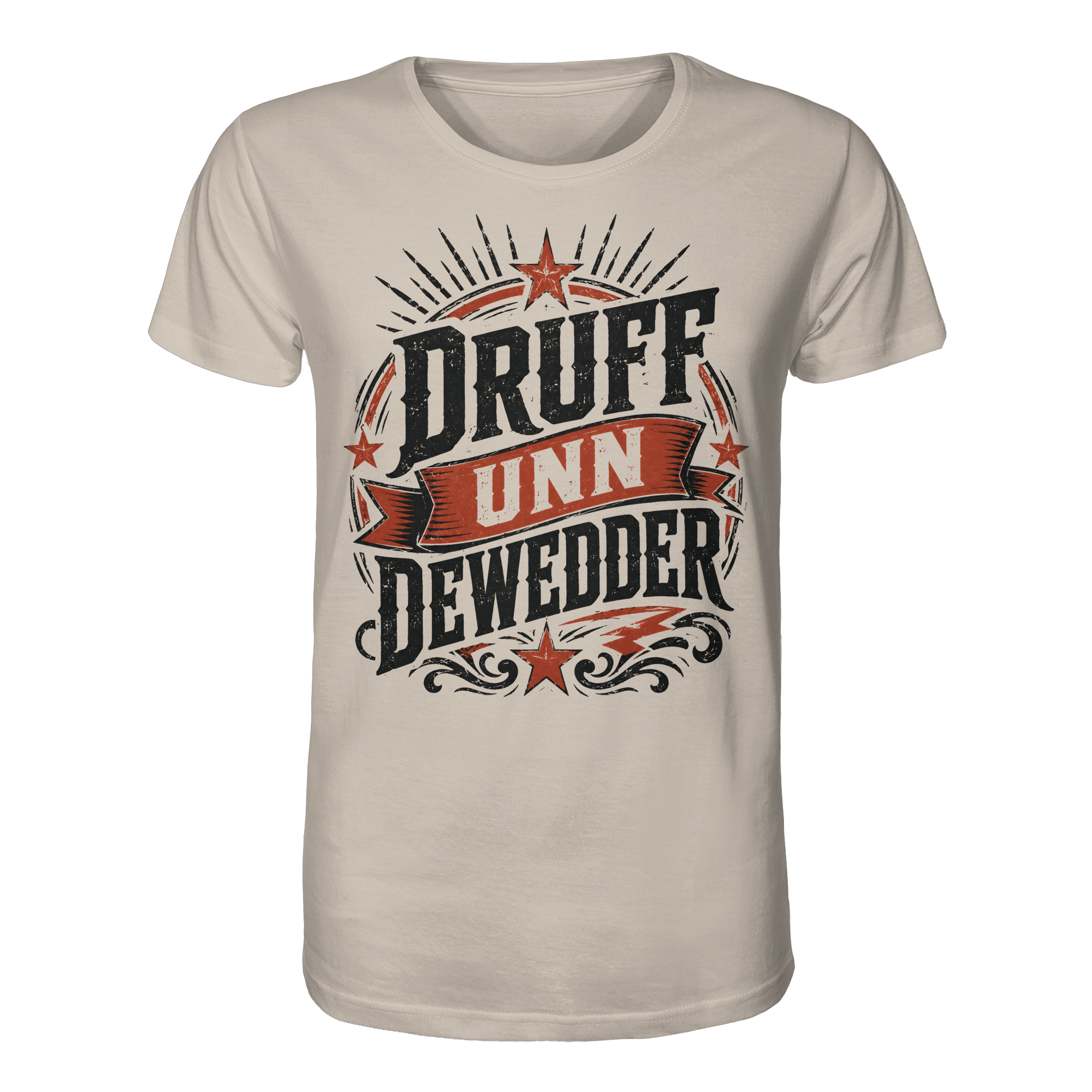 DRUFF UNN DEWEDDER - Organic Unisex Shirt - Unisex - Shirts (Desert Dust, XS, ) - GruemArt