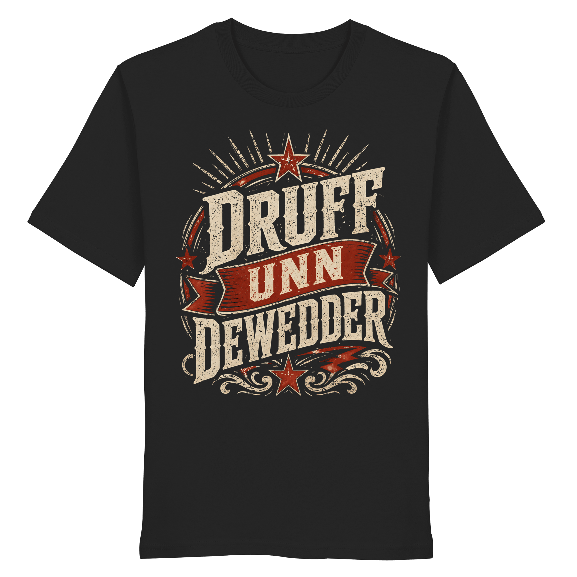 DRUFF UNN DEWEDDER - Organic Unisex Shirt - Unisex - Shirts (Schwarz, XS, ) - GruemArt