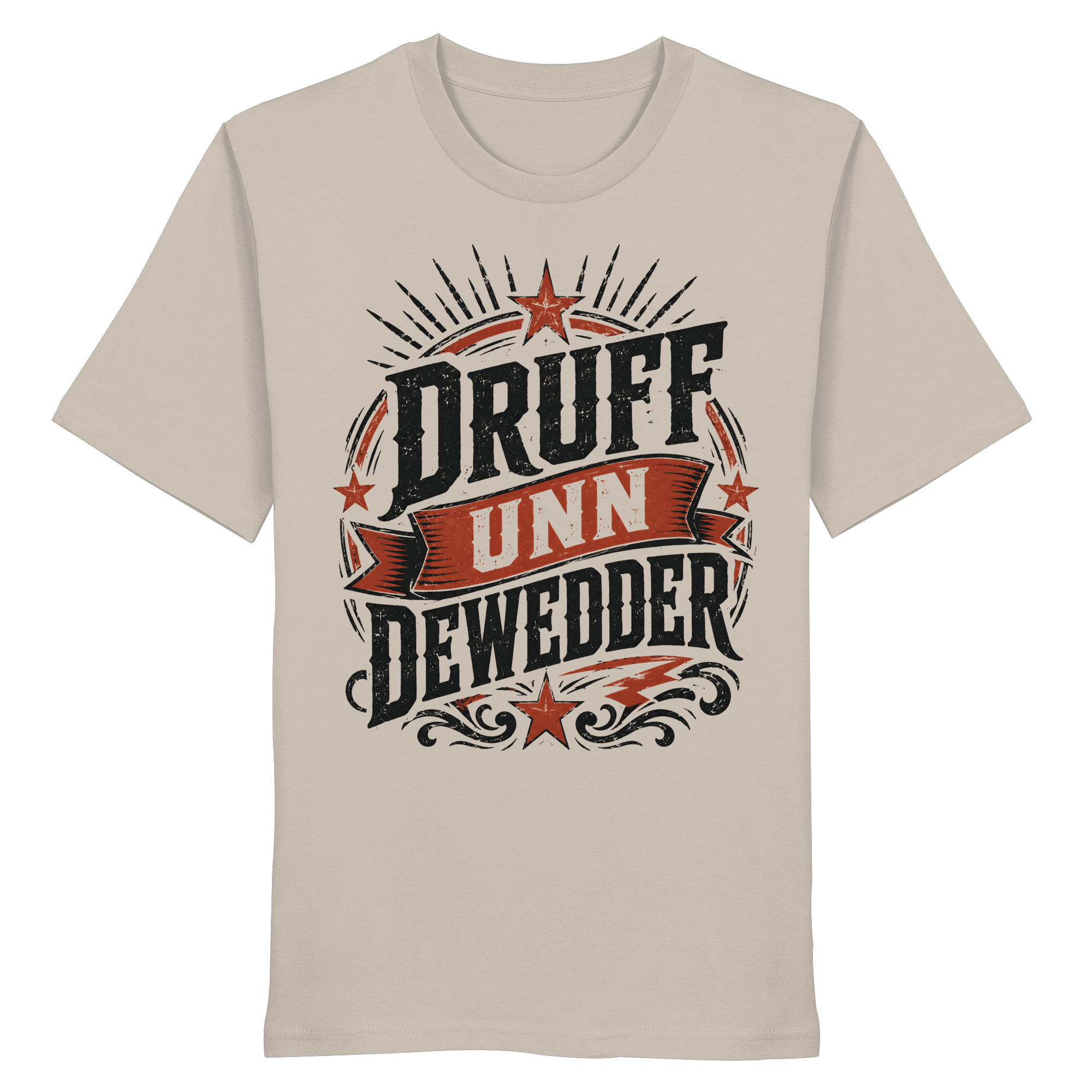 DRUFF UNN DEWEDDER - Organic Unisex Shirt - Unisex - Shirts (Desert Dust, XS, ) - GruemArt