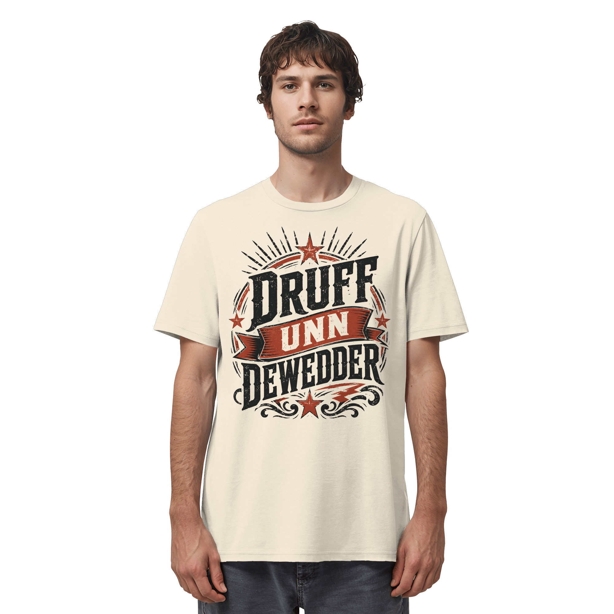 DRUFF UNN DEWEDDER - Organic Unisex Shirt - Unisex - Shirts (Natural Raw, XS, ) - GruemArt