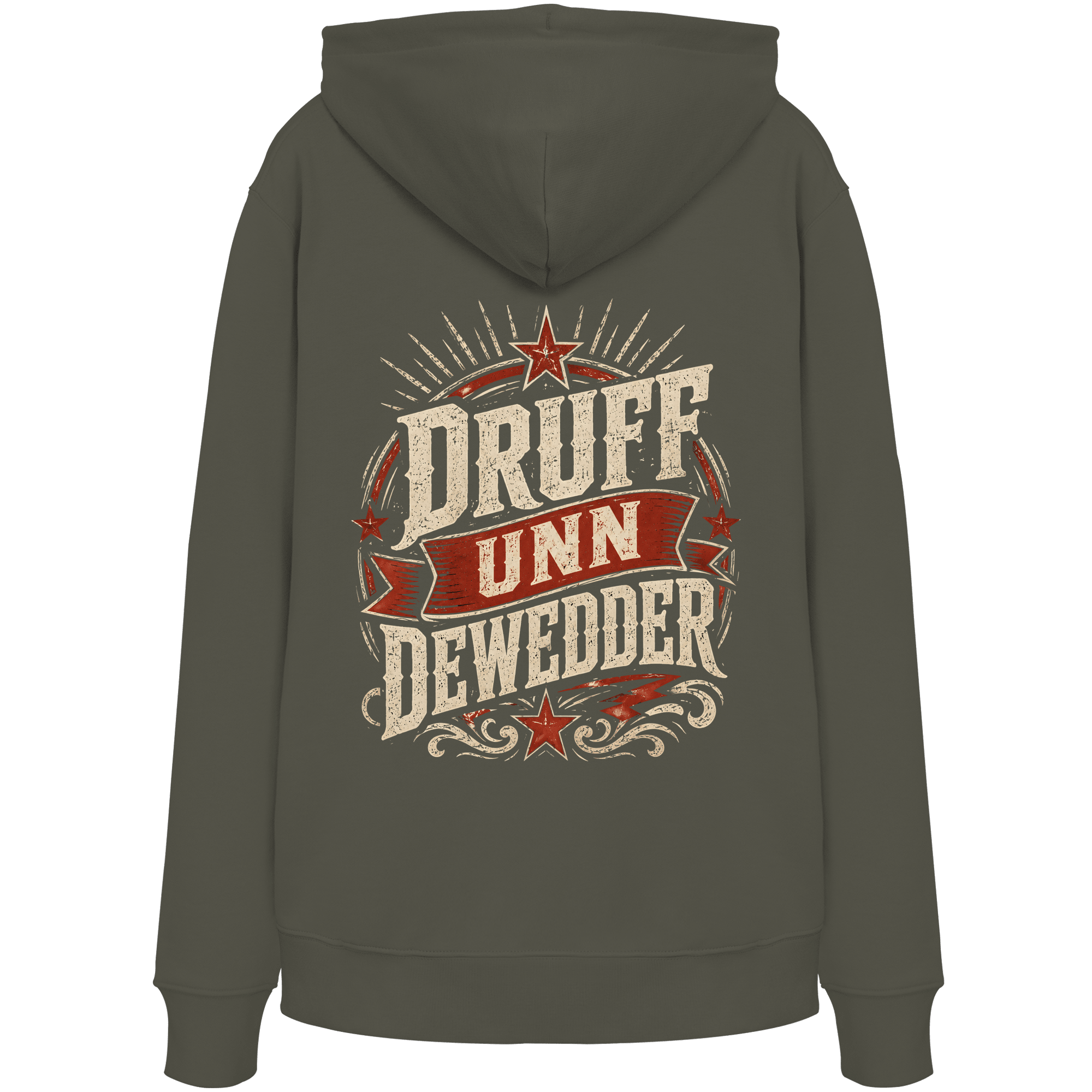 DRUFF UNN DEWEDDER - Unisex Bio - Hoodie - Hoodies (Khaki, XS, ) - GruemArt
