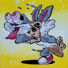 Hardcore Bunny - Gemälde (50x50cm, , ) - GruemArt