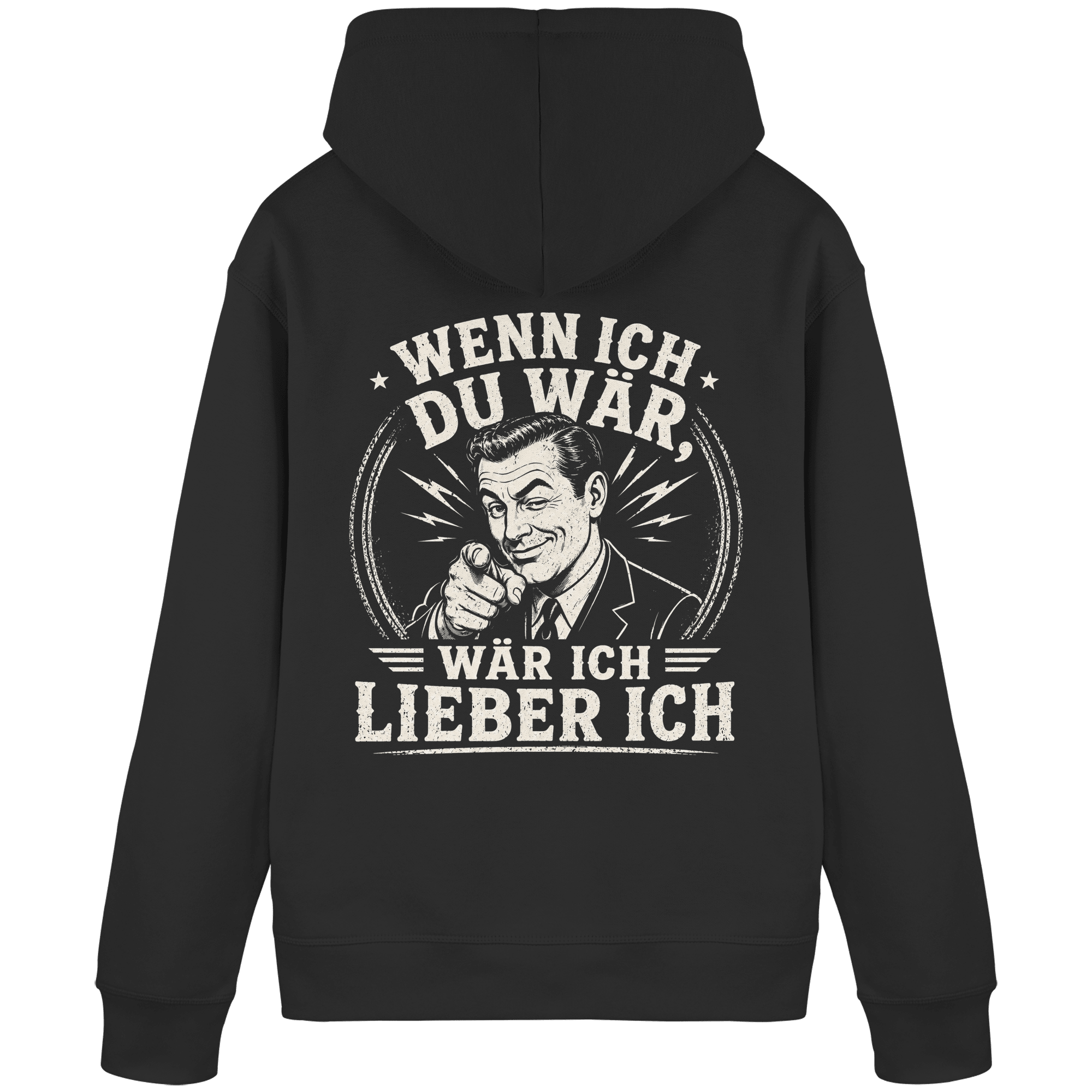 Wenn ich du wär, wär ich lieber ich - Hoodie - Hoodie (Schwarz, S, ) - GruemArt