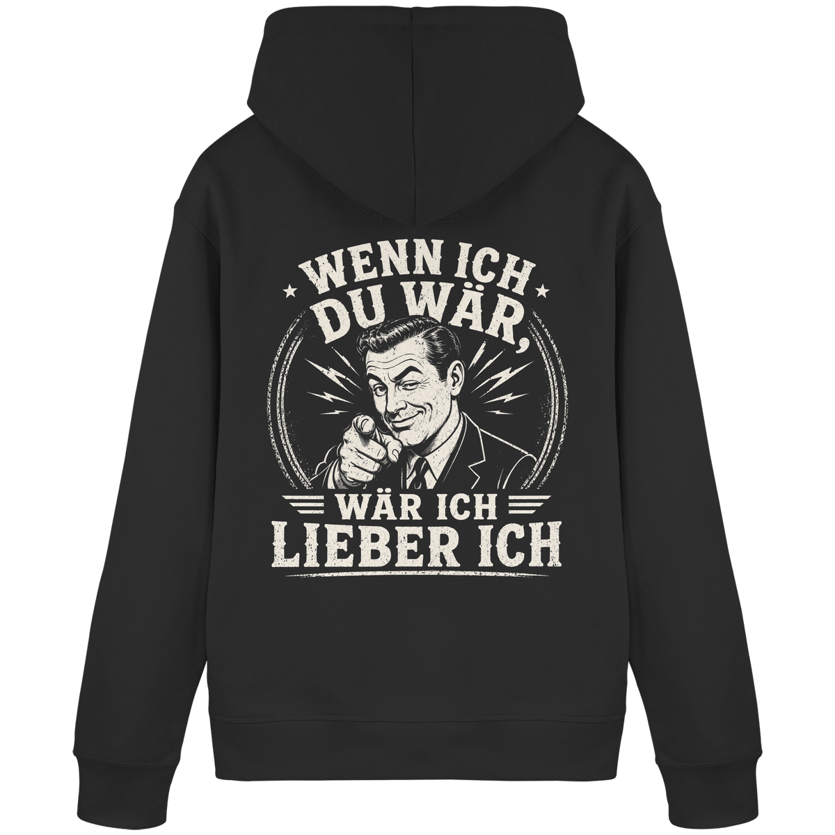 Wenn ich du wär, wär ich lieber ich - Hoodie - Hoodie (Schwarz, S, ) - GruemArt