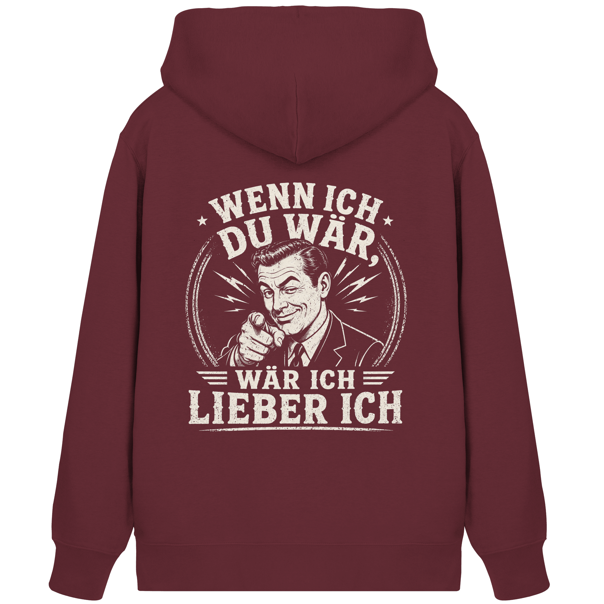 Wenn ich du wär, wär ich lieber ich - Organic Zipper - Jacken/ Zipper (Weinrot, XS, ) - GruemArt