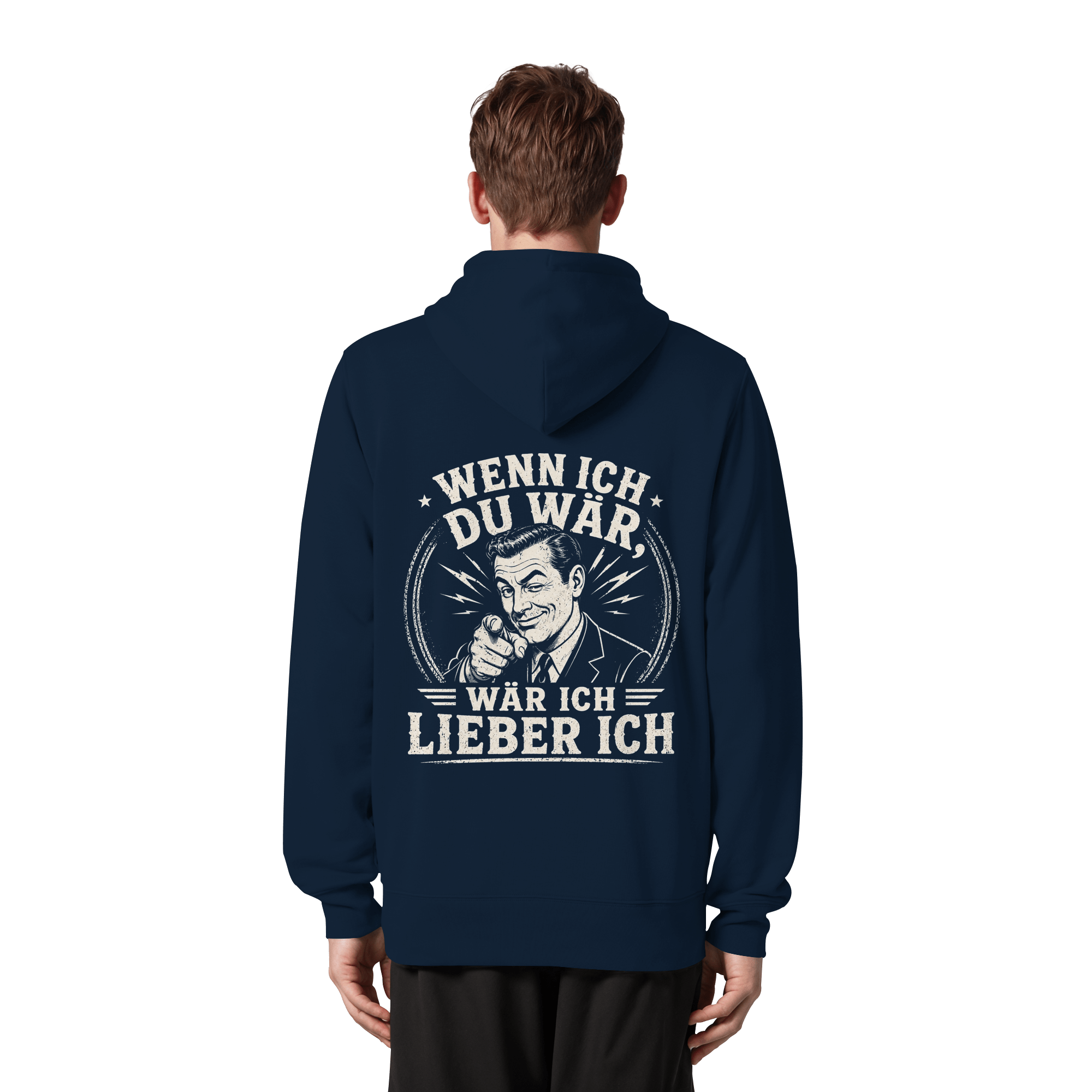 Wenn ich du wär, wär ich lieber ich - Organic Zipper - Jacken/ Zipper (French Navy, XS, ) - GruemArt