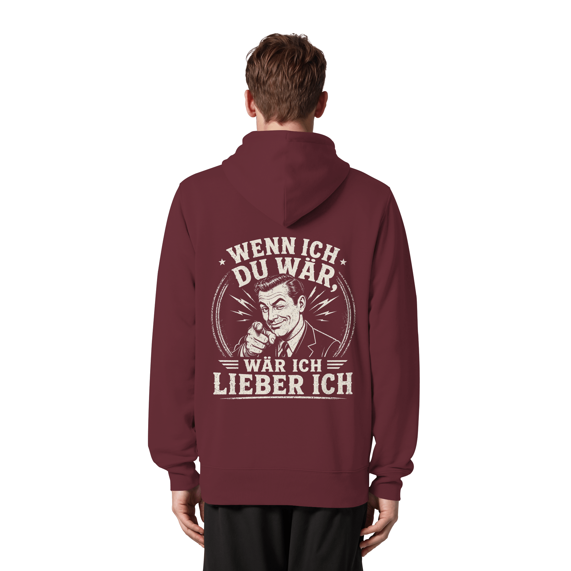 Wenn ich du wär, wär ich lieber ich - Organic Zipper - Jacken/ Zipper (Weinrot, XS, ) - GruemArt