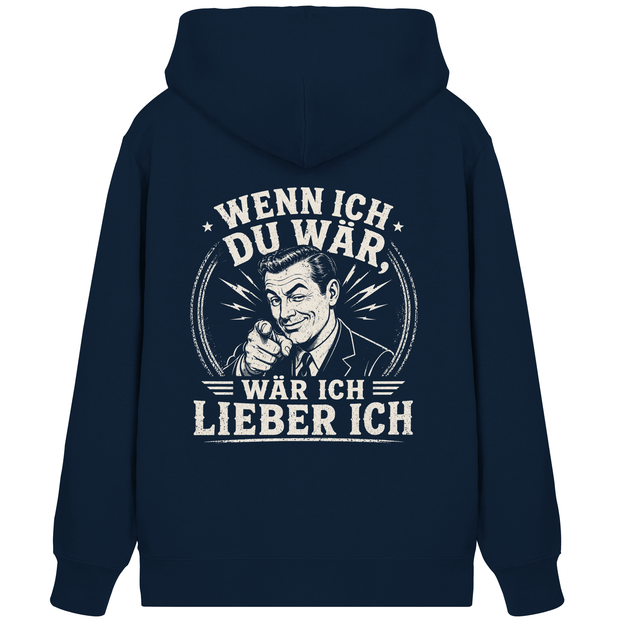 Wenn ich du wär, wär ich lieber ich - Organic Zipper - Jacken/ Zipper (French Navy, XS, ) - GruemArt
