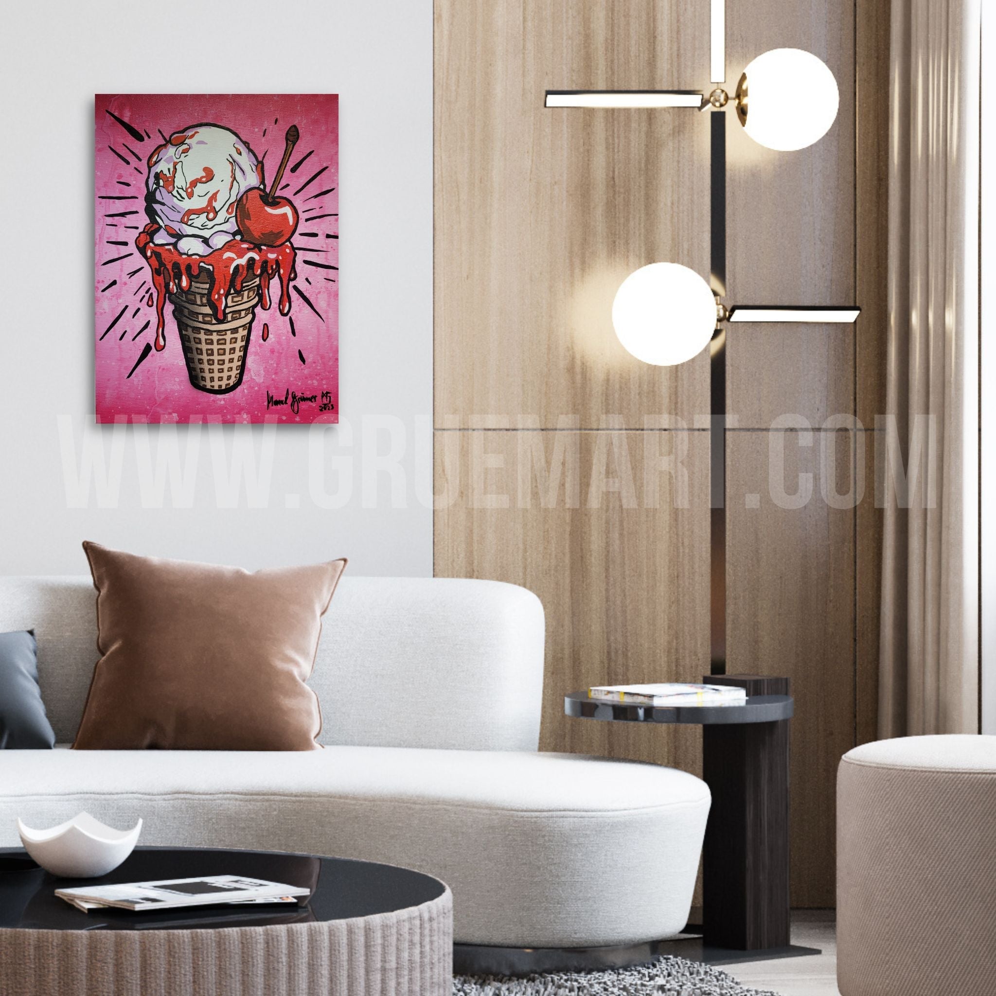 Cherry Gelato - Gemälde (30x40cm/12x16'', , ) - GruemArt