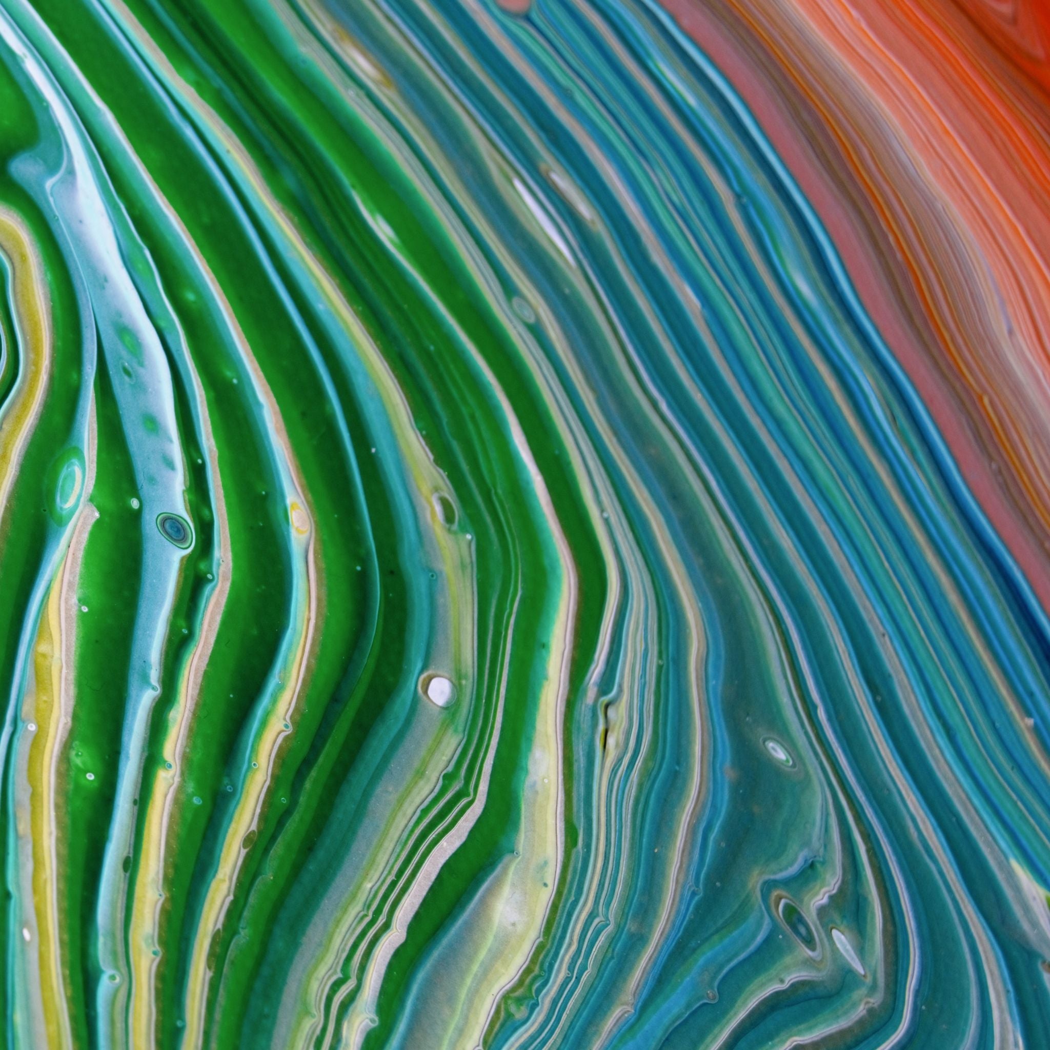Double Swirl 5 - Orange Bud - Gemälde (25x30cm/10x12'', , ) - GruemArt