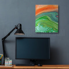 Double Swirl 5 - Orange Bud - Gemälde (25x30cm/10x12'', , ) - GruemArt